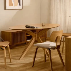 Kave Home Ovale Eettafel Naanim Rubberhout, 180 x 110cm* Ovale Eettafel