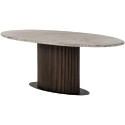 Richmond Interiors Ovale Eettafel Rasford Marmer, 200 x 100cm* Marmeren Eettafel|Ovale Eettafel