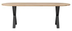WOOOD Ovale Eettafel Tablo met X-poot, 220 x 90cm* Ovale Eettafel