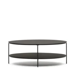 Kave Home Ovale Salontafel Fideia Glas en Metaal, 110 x 65cm* Glazen Salontafel
