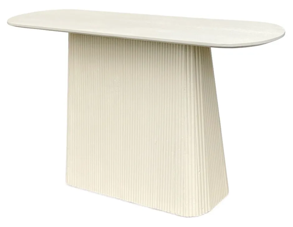 Sohome Ovale Sidetable Puck Mangohout, 140cm, kleur Ivoor* Sidetables