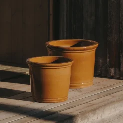Kave Home Plantenpot Presili Set van 2 stuks, Terracotta* Potten Voor Buiten