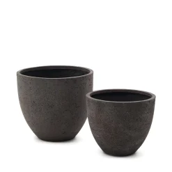 Kave Home Plantenpot Serili Set van 2 stuks, kleur Donkergrijs* Potten Voor Buiten