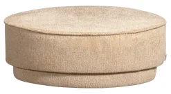 vtwonen Poef Pearl Chenille, 80cm, kleur Naturel* Poefs & Hockers