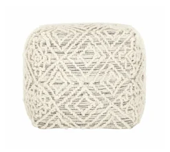 MUST Living Poef Quartz 40cm, kleur Grijs / Naturel* Poefs & Hockers