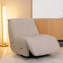 LABEL51 Relaxfauteuil Relax & Recharge Bouclé, elektrisch verstelbaar met accu* Fauteuil Stof / Textiel|Fauteuil Bouclé / Teddy