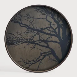 Ethnicraft Rond Dienblad Black Tree 61cm, kleur Zwart* Keukengerei