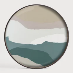 Ethnicraft Rond Dienblad Wabi Sabi 61cm, kleur Slate* Keukengerei