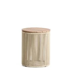Kave Home Ronde Bijzettafel Dandara Acaciahout en touw, 40cm, kleur* Loungetafels & Bijzettafels