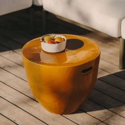 Kave Home Ronde Bijzettafel Mesquida Cement, 46cm, kleur* Loungetafels & Bijzettafels|Ronde Bijzettafel