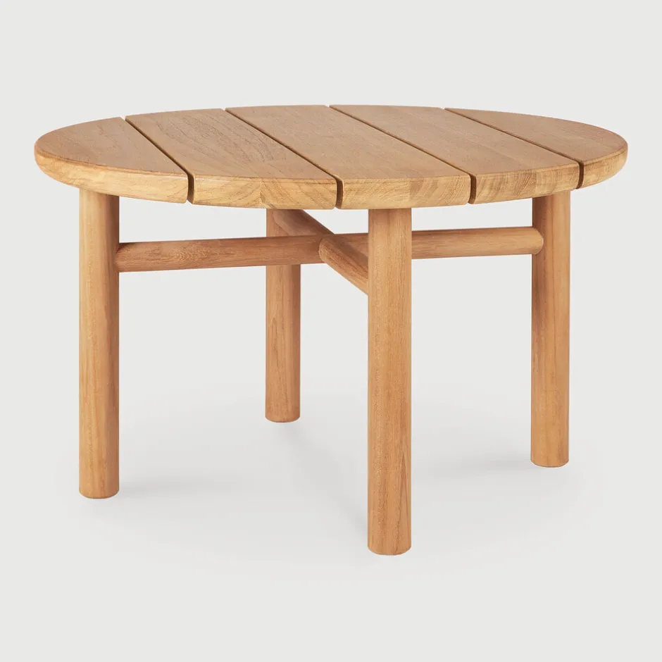 Ethnicraft Ronde Outdoor Bijzettafel Quatro Teakhout, 59cm* Loungetafels & Bijzettafels