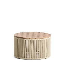 Kave Home Ronde Salontafel Dandara Acaciahout en touw, 60cm, kleur* Loungetafels & Bijzettafels