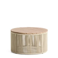 Kave Home Ronde Salontafel Dandara Acaciahout en touw, 70cm, kleur* Loungetafels & Bijzettafels