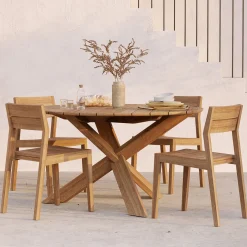 Ethnicraft Ronde Tuintafel Circle Teakhout* Eettafels Voor In Je Tuin