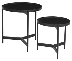 Artistiq Living Ronde Bijzettafel Davona Mangohout, Set van 2 stuks* Bijzettafels Set|Ronde Bijzettafel