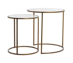 Light & Living Ronde Bijzettafel Ferati Glas, Set van 2 stuks* Bijzettafels Set|Ronde Bijzettafel