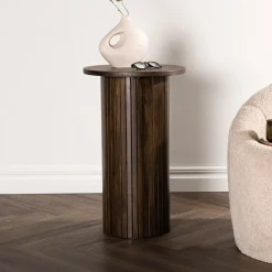 Nohr Ronde Bijzettafel Fionna MDF, 40cm* Zwarte Bijzettafel|Ronde Bijzettafel