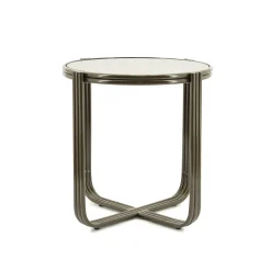 By-Boo Ronde Bijzettafel Groovy Glas, 43cm* Ronde Bijzettafel