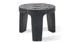 Jesper Home Ronde Bijzettafel Kartano Gebrand hout, 56cm* Zwarte Bijzettafel|Ronde Bijzettafel