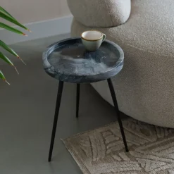 ZILT Ronde Bijzettafel Katheryne Marmer, 33cm* Ronde Bijzettafel
