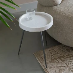 ZILT Ronde Bijzettafel Katheryne Marmer, 33cm* Ronde Bijzettafel