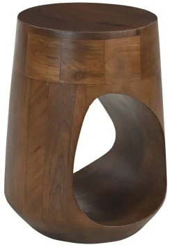 Artistiq Living Ronde Bijzettafel Khaleel Mangohout, 32cm* Ronde Bijzettafel