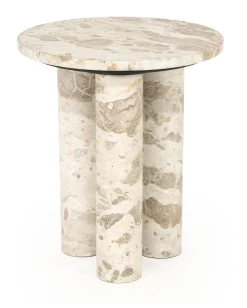 By-Boo Ronde Bijzettafel Marmo Marmer, 40cm* Ronde Bijzettafel