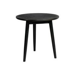 ZILT Ronde Bijzettafel Memo Eikenhout, 50cm* Zwarte Bijzettafel|Ronde Bijzettafel