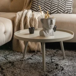 WOOOD Ronde Bijzettafel Mesa Ø60cm, kleur Zand* Ronde Bijzettafel|Ronde Salontafel
