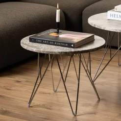 Bendt Ronde Bijzettafel Nadia Marmer, kleur Grijs/* Ronde Bijzettafel