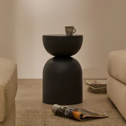 Kave Home Ronde Bijzettafel Rachell 30cm* Zwarte Bijzettafel|Ronde Bijzettafel