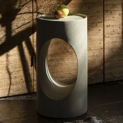 Dutchbone Ronde Bijzettafel Sai 30cm* Zwarte Bijzettafel|Ronde Bijzettafel