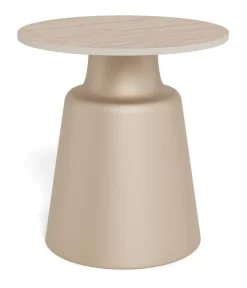 Bendt Ronde Bijzettafel Waleed Keramiek in travertinlook, 45cm, kleur* Ronde Bijzettafel