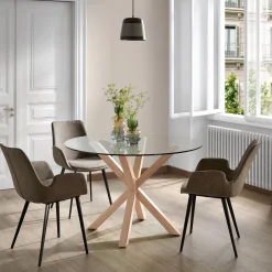 Kave Home Ronde Eettafel Argo 120cm, Glas* Ronde Eettafel