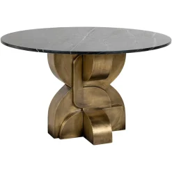 Richmond Interiors Ronde Eettafel Maddox Marmer, 130cm* Marmeren Eettafel|Ronde Eettafel