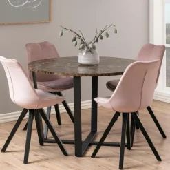Bendt Ronde Eettafel Per Marmerlook, Ø110cm* Marmeren Eettafel|Ronde Eettafel