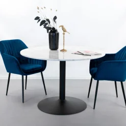 Sohome Ronde Eettafel Rune 110cm, kleur Wit Marmer* Marmeren Eettafel|Ronde Eettafel