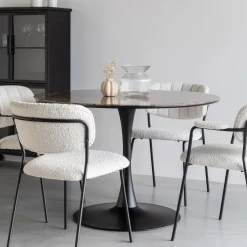 ZILT Ronde Eettafel Trisha Marmerlook, 110cm* Marmeren Eettafel|Ronde Eettafel