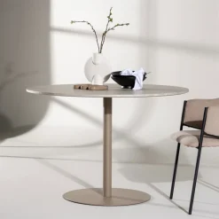 Nohr Ronde Eettafel Tu Marmerlook, 110cm* Marmeren Eettafel|Ronde Eettafel