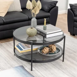 Bendt Ronde Glazen Salontafel Paw 75cm, kleur zwart* Glazen Salontafel|Ronde Salontafel