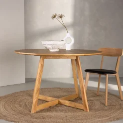 Nohr Ronde Inklapbare Eettafel Alece Rubberhout, 120cm* Ronde Eettafel