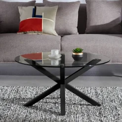 Kave Home Ronde Salontafel Argo Ø82cm* Glazen Salontafel|Ronde Salontafel
