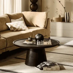 vtwonen Ronde Salontafel Coffee A Gogo Mangohout, 90cm* Ronde Salontafel