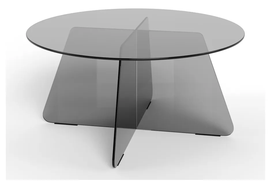 Bendt Ronde Salontafel Coutney Glas, 80cm* Glazen Salontafel|Ronde Salontafel