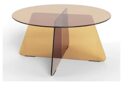 Bendt Ronde Salontafel Coutney Glas, 80cm* Glazen Salontafel|Ronde Salontafel