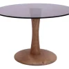 Brix Ronde Salontafel Faye Glas en mangohout* Glazen Salontafel|Ronde Salontafel