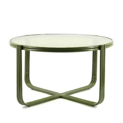 By-Boo Ronde Salontafel Groovy Glas, 63cm* Glazen Salontafel|Ronde Salontafel