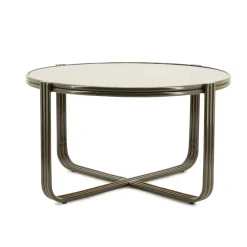 By-Boo Ronde Salontafel Groovy Glas, 63cm* Glazen Salontafel|Ronde Salontafel