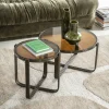 By-Boo Ronde Salontafel Groovy Set van 2 stuks, Glas, kleur Bruin* Glazen Salontafel|Ronde Salontafel