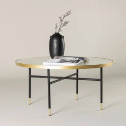 Nohr Ronde Salontafel Iyana Glas, 98cm* Glazen Salontafel|Ronde Salontafel